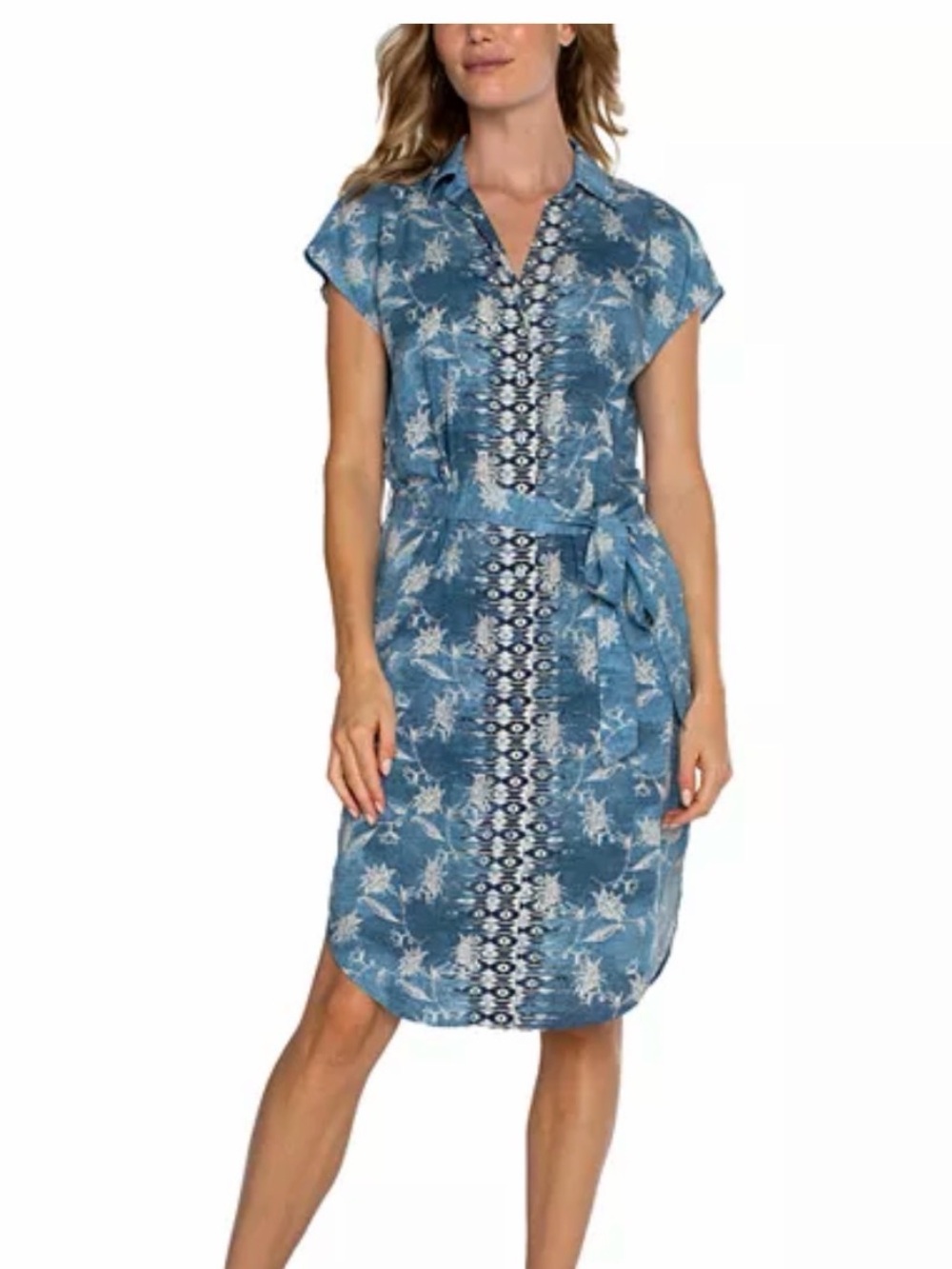 Liverpool Blue Printed High-Low Dress